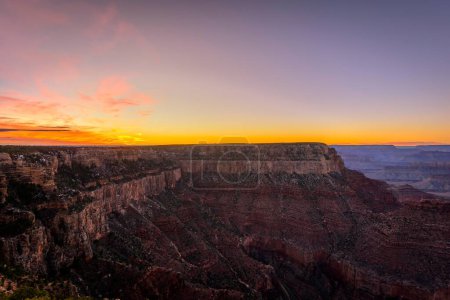 Gorge of the Grand Canyon at sunset, view from Yavapai Point, Grand Canyon National Park