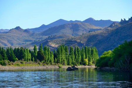 Grünes Tal am Rio Limay, Valle Encantado, Anden, Provinz Neuqun