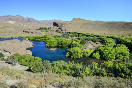 Green valley at Rio Limay, Valle Encantado, Andes, Province of Neuqun