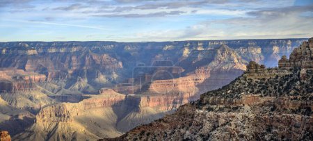 Canyon landscape, gorge of the Grand Canyon, eroded rocky landscape, view from Moran Point, South Rim, Grand Canyon National Park