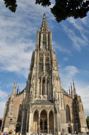 Ulmer Muenster iglesia, Ulm Minster, 161.53m, torre de la iglesia más alta del mundo, Muensterplatz plaza, Ulm, Baden-Wuerttemberg, Alemania, Europa