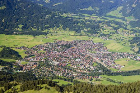 View of Oberstdorf from Gaissalphorn, 1953m, Allgaeu, Bavaria, Germany, Europe