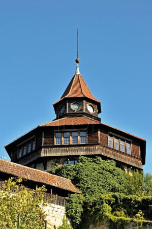 Dicker Turm tower at Esslinger Burg Castle, Esslingen am Neckar, Baden-Wuerttemberg, Germany, Europe
