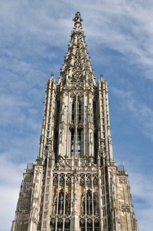 Ulmer Muenster iglesia, Ulm Minster, 161.53m, torre de la iglesia más alta del mundo, Muensterplatz plaza, Ulm, Baden-Wuerttemberg, Alemania, Europa