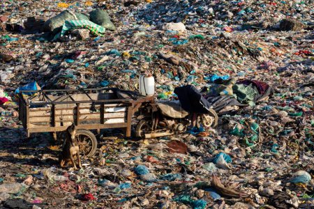 Müllhalde mit Plastikmüll, Choeung Ek, Phnom Penh, Kambodscha, Asien