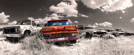 Colorkey, Junkyard with old American cars, Route 66, Hackberry General Store, Hackberry, Arizona, USA, North America