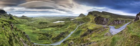 Rocky landscape of Quiraing, Trotternish Ridge, Isle of Skye, Scotland, United Kingdom, Europe
