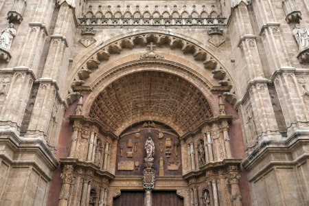 Cathedral La Seu, detail view, Palma de Majorca, Majorca, Balearic Islands, Spain, Europe