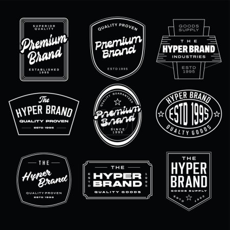 Illustration for Vintage logo and badges. awesome for clothing design, branding, labelling, tag, emblem, etc. - Royalty Free Image