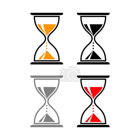 Hourglass vector icons on white background