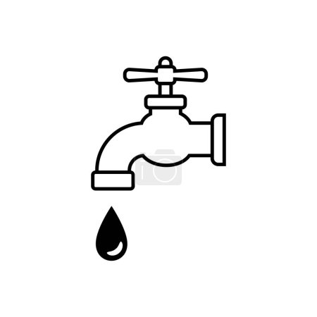Wasserhahn-Vektor-Symbol auf weißem Hintergrund