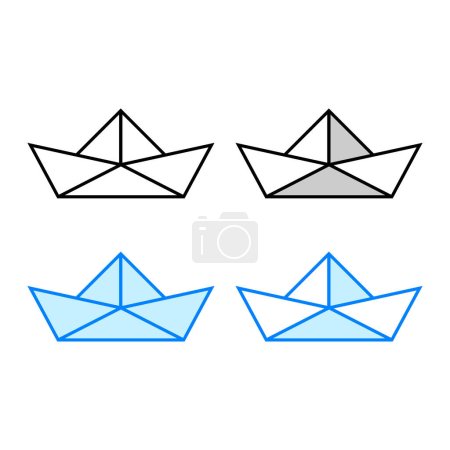 Paper boat on white background, vector illustration