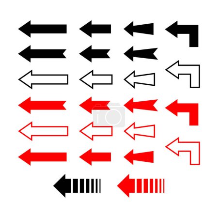Illustration pour Ensemble de flèches. Icônes vectorielles sur fond blanc. - image libre de droit