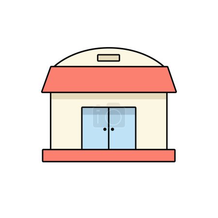 Illustration for Store icon in flat design style, shop building vector illustration - Royalty Free Image