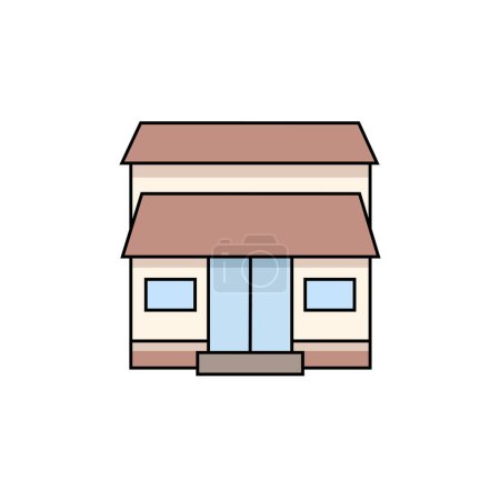 Illustration for Cartoon style building, isolated on white background city building illustration - Royalty Free Image