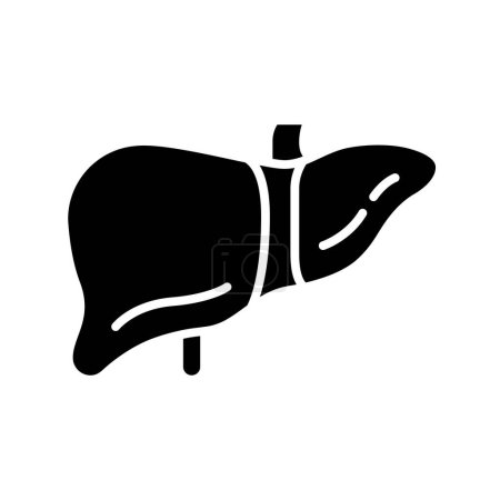 Illustration for Liver icon design in black silhouette style, internal organ vector illustration - Royalty Free Image