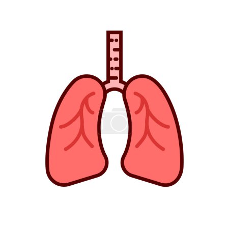 Téléchargez les illustrations : Eléments de modèle de conception d'icône de vecteur de poumons humains, image d'organe pulmonaire - en licence libre de droit