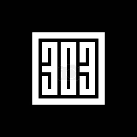 Téléchargez les illustrations : Modèle de conception de logo carré numéro 303, logo monogramme rectangle - en licence libre de droit