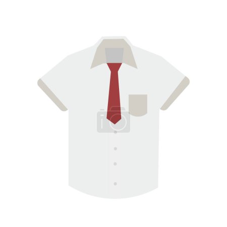 Ilustración de Seragam anak sekolah dasar o SD. Uniformes de niños de escuela primaria indonesia, camisa blanca con corbata roja, ilustración vectorial plana - Imagen libre de derechos