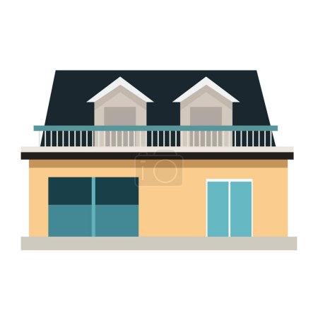Illustration for Town house cottage building vector illustration, real estate in flat design style - Royalty Free Image
