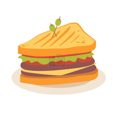 Téléchargez les illustrations : Illustration vectorielle de clip art sandwich, icône de restauration rapide sandwichs - en licence libre de droit
