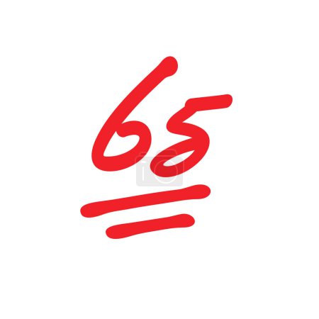 Ilustración de 65 puntos de puntuación del examen, sesenta y cinco puntos de resultados de la prueba - vector - Imagen libre de derechos