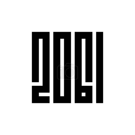 Illustration for 2061 Happy new year text vector illustration, 2061 logo monogram - Royalty Free Image