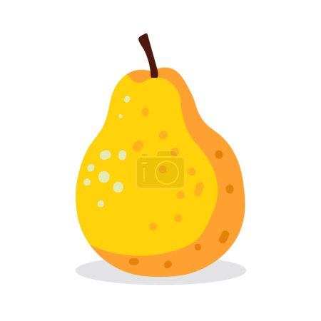 Poire jaune fruit coloré icône de dessin animé, illustration vectorielle nashpati