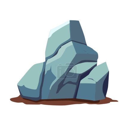 Rock stone vector illustration, nature template elements