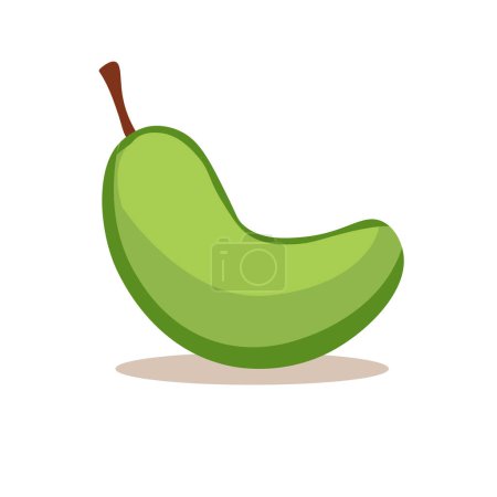 Vecteur d'icône de fruit de mangue, illustration de dessin plat, roi des fruits