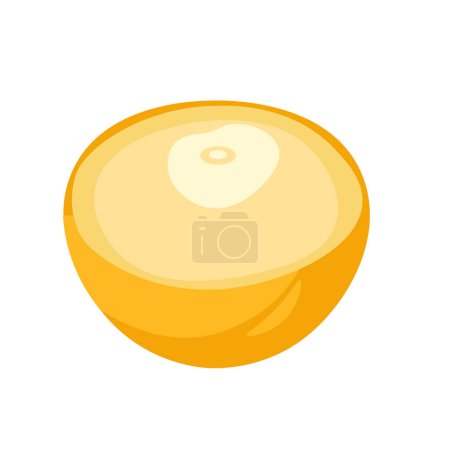 Illustration for Yellow coconut palm fruit vector illustration, flat icon isolated on white background - Royalty Free Image