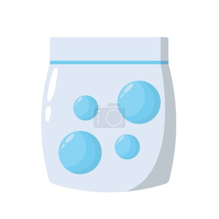 Laundry detergent bag flat icon, washing powder vector illustration, isolated on white background