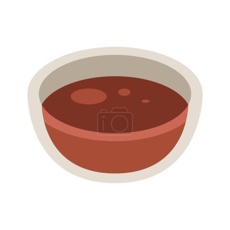 Ketchup in a glass bowl, red sauce in flat design style vector illustration, isolated on white background