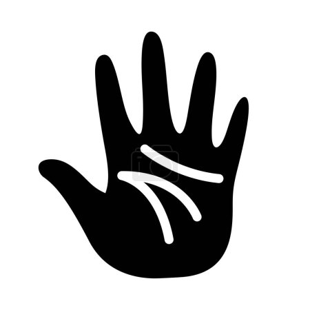 Human hand icon symbol, palm silhouette vector illustration, sense of touch, one of the five senses