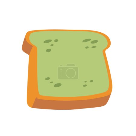 Pandan plain bread, green bread flat icon design vector illustration, green loaf clipart
