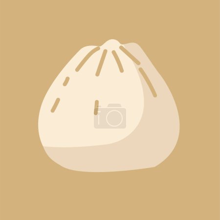 Dessin animé dumpling dimsum vecteur illustration, image vectorielle shumai ou siomay, siu mai plat illustration