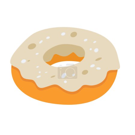 Simple white donut vector illustration, sweet glazed donuts image, isolated on white