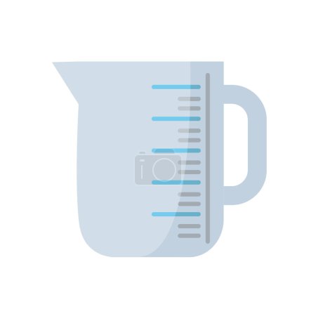 Measuring jug icon, measuring cup vector illustration, flat design style