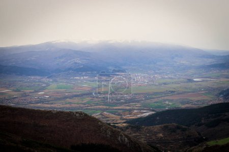 View from the track route to Viden peak, Konyavska mountain, Kyustendil, Bulgaria