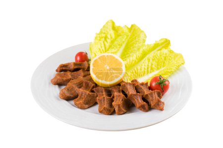 Téléchargez les photos : Viande crue turque traditionnelle. (Cig Kofte) Nourriture turque - en image libre de droit