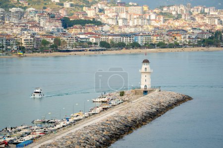 Lighthouse in Alanya marina, one of the touristic districts of Antalya