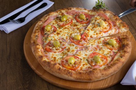 Téléchargez les photos : Fotografia de pizza sabor paulista - en image libre de droit