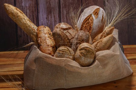 Photo for Various types of artisan breads made with sourdough - Royalty Free Image