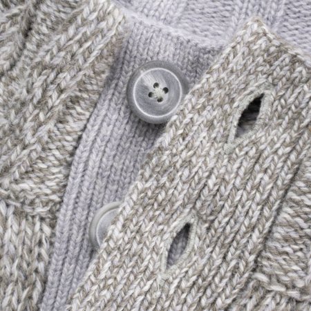 Photo for Neck of wool grey knitted button sweater - Royalty Free Image
