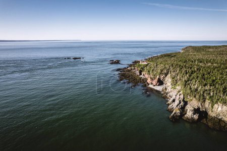 Photo for Aerial view of eastern most point in USA, West Quoddy Head. - Royalty Free Image