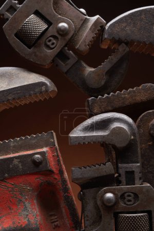 Photo for Various sizes of pipe wrenches - Royalty Free Image