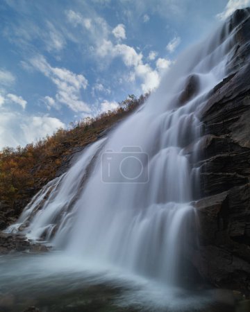 Photo for Valnesforsen waterfall, Valnes, Nordland, Norway - Royalty Free Image
