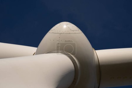 Photo for Wind farm propellor in close up view - Green Energy Concept - Royalty Free Image