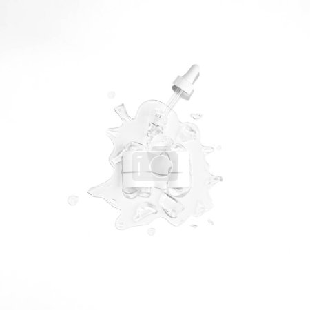 Photo for A broken bottle of cosmetics on a white background - Royalty Free Image