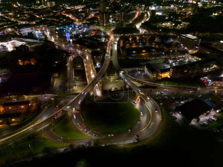 Foto de Aerial View of Burdock Way, the A58 road in Halifax West Yorkshire - Imagen libre de derechos